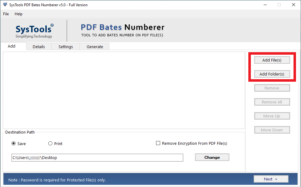 Adding PDF files to the tool